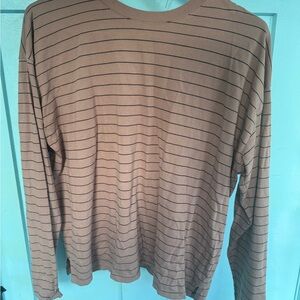 a new day Tan Striped Long Sleeve Tee